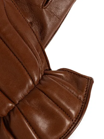 Dsquared2 Quilted Leather Gloves In Brown