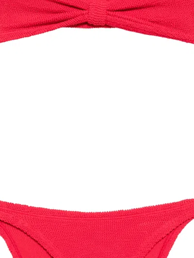 Hunza G Alicia Crinkle-effect Bikini In Red