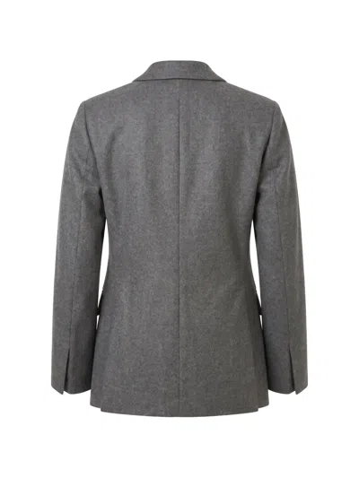 Sa Su Phi Single-breasted Wool Blazer In Gray