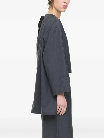 Plan C Asymmetric Tunic Top In Gray