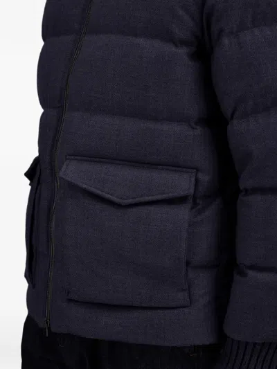 Herno Long-sleeved Down Jacket In Blue