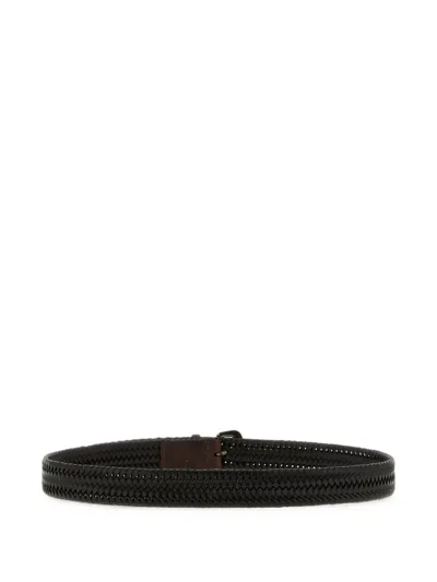 Brunello Cucinelli 'shiny Loop' Belt In Black