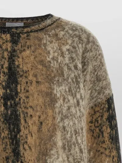 Nude Alpaca Wool Oversized Abstract Pattern Sweater In Brown