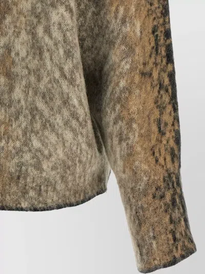 Nude Alpaca Wool Oversized Abstract Pattern Sweater In Brown