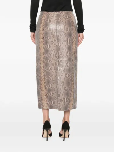 Ducie Chloe Python-print Midi Skirt In Multi