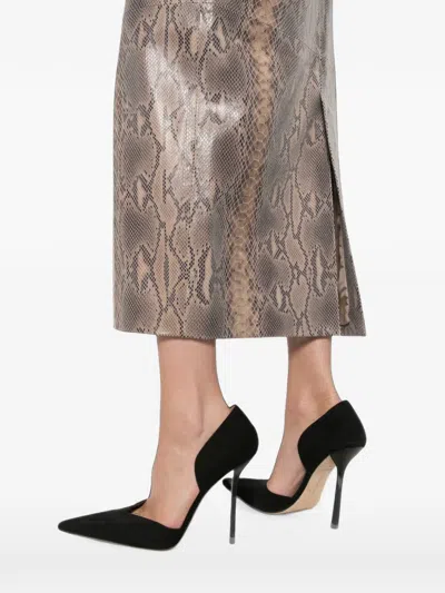 Ducie Chloe Python-print Midi Skirt In Multi