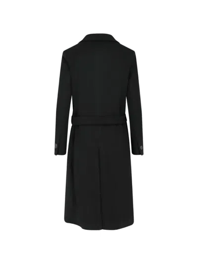 Tagliatore Jole Double-breasted Belted Coat In Blue