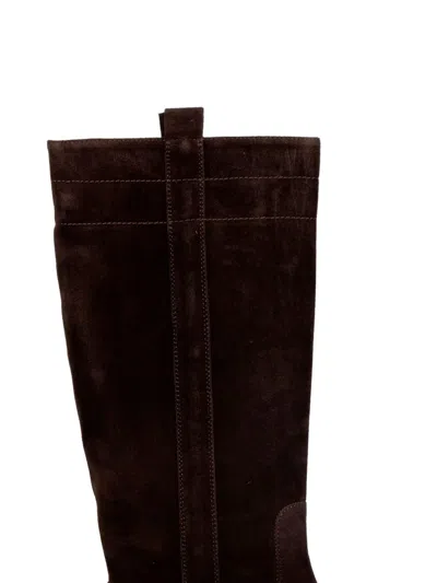 Status Suede Panelled Boots In Brown