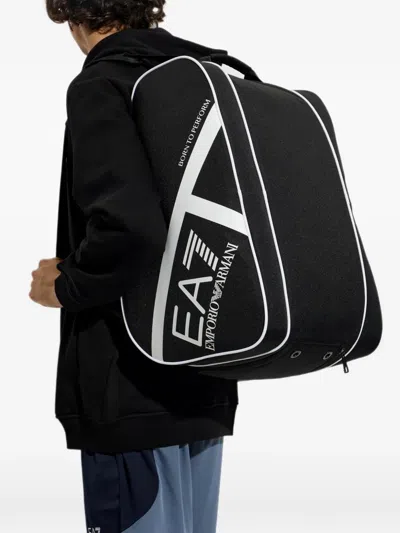 Ea7 Logo-print Backpack In Black