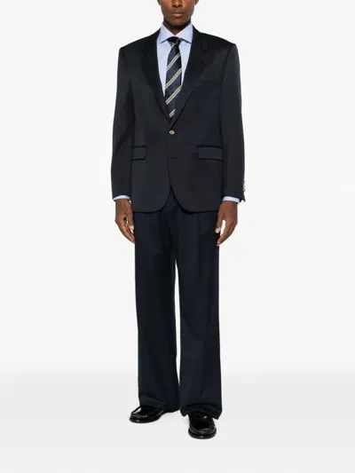 Lardini Peak-lapels Button-up Jacket In Blue