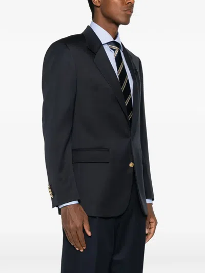 Lardini Peak-lapels Button-up Jacket In Blue
