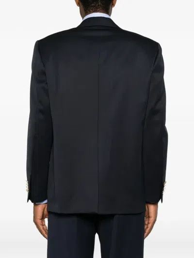 Lardini Peak-lapels Button-up Jacket In Blue