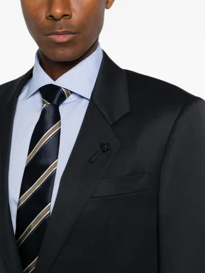 Lardini Peak-lapels Button-up Jacket In Blue