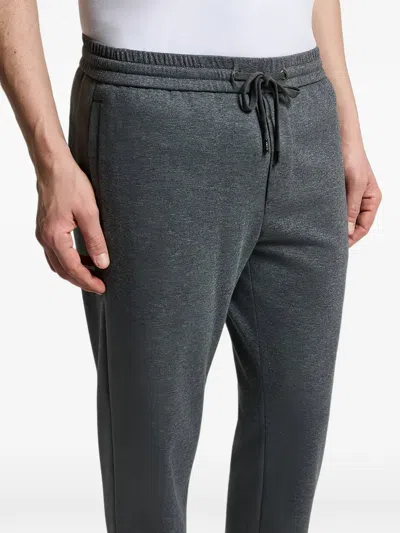 Peserico Cotton Blend Double Interlock Drawstring Joggers In Metallic