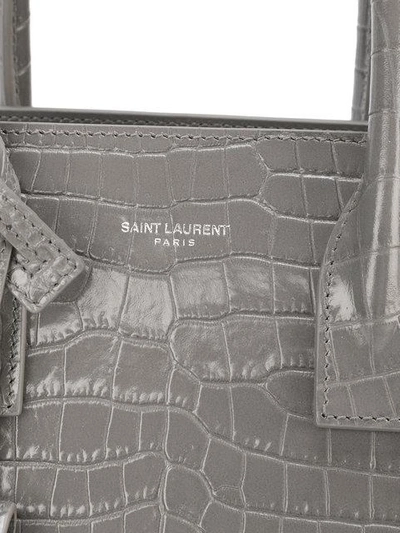 Shop Saint Laurent Small Sac De Jour Tote Bag In Grey