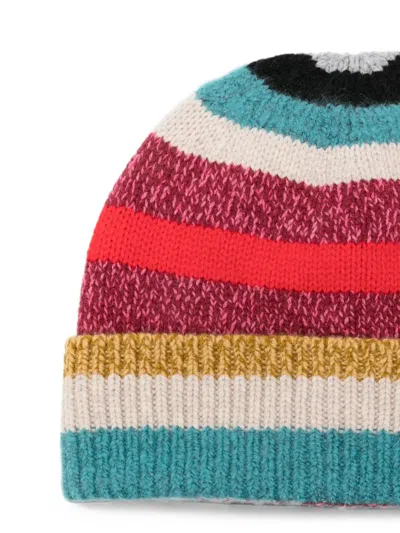 Paul Smith Striped-knit Beanie Hat In Multi