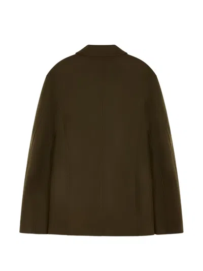 Jil Sander Button-up Collared Coat In Green