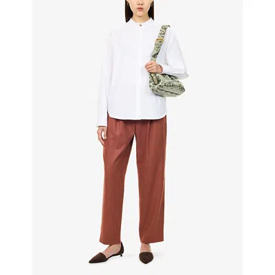 Blazé Milano Womens Fox Pleated Wool-blend Trousers Rust Xs In Rust