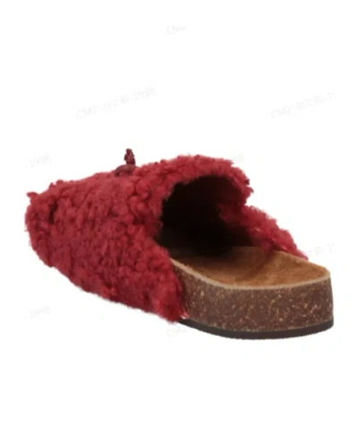 Tory Burch Bowembellished Mules In Red