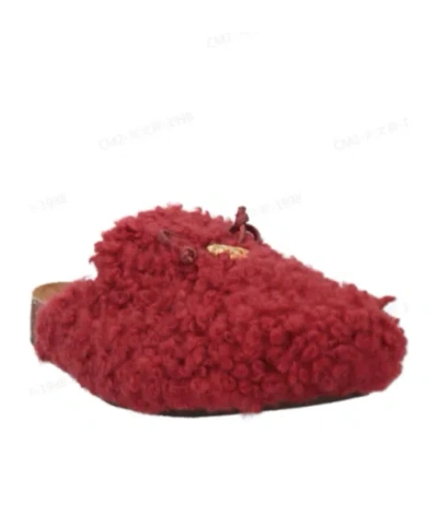 Tory Burch Bowembellished Mules In Red