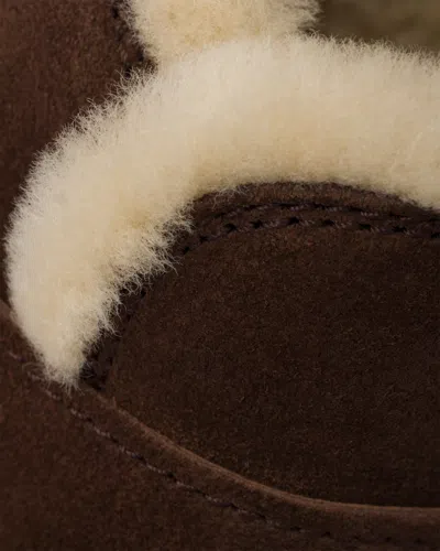 Prada Shearling-lined Suede Ankle Boots In Brown