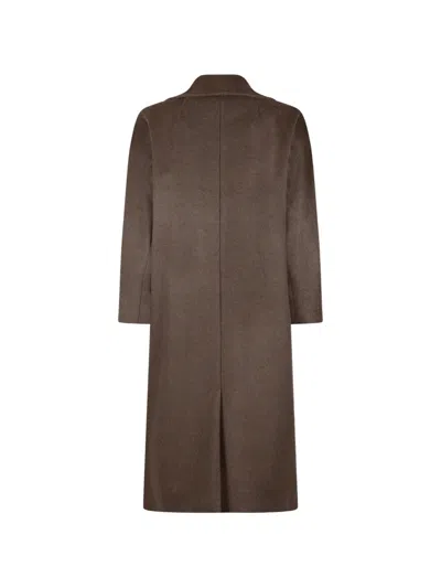 Weekend Max Mara Double-breasted Belted Coat In Brown