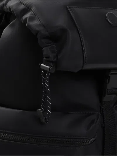 Moncler Kenton Drill Nylon Backpack With Logo Patch In Black