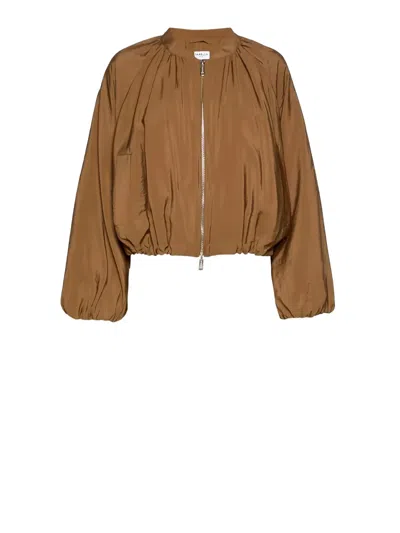 Marella Drawstring-hem Bomber Jacket In Brown