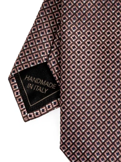 Brioni Geometric-pattern Silk Tie In Multi