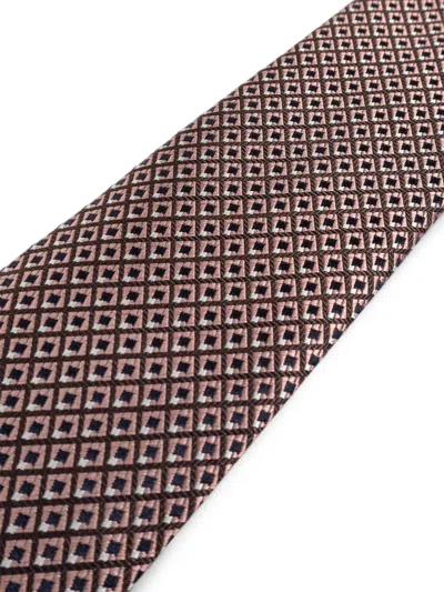 Brioni Geometric-pattern Silk Tie In Multi