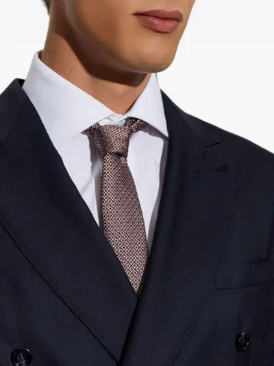 Brioni Geometric-pattern Silk Tie In Multi