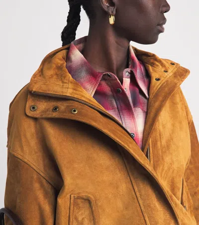 Veronica Beard Suede Bateman Jacket In Brown