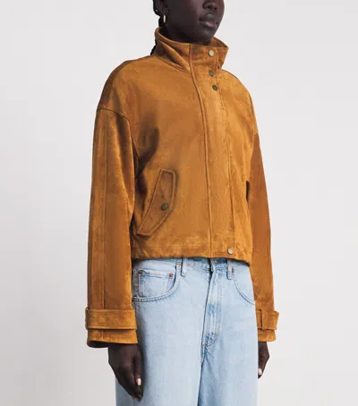 Veronica Beard Suede Bateman Jacket In Brown