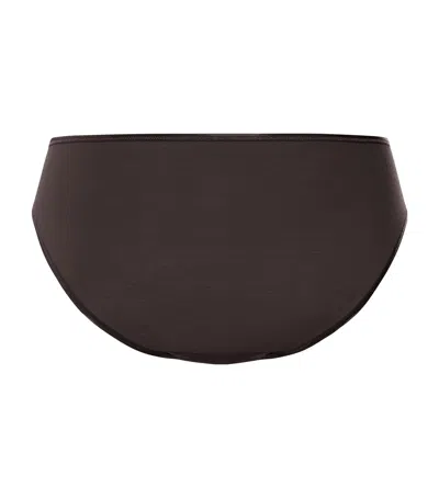 Hanro Cotton Midi Briefs In Brown