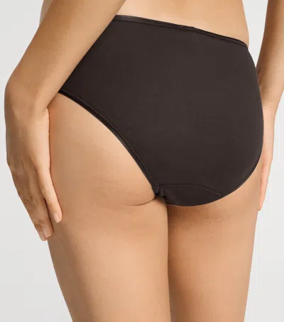 Hanro Cotton Midi Briefs In Brown
