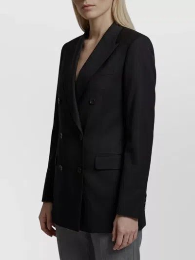 Tagliatore Silk Blend Double-breasted Suit Jacket In Black