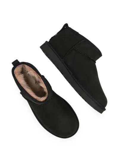 Ugg Classic Ultra Mini Suede Boots For Woman In Black