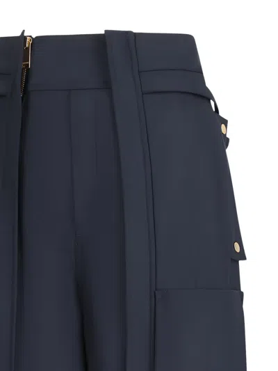 Darkpark Multi-pocket Casual Pants In Blue