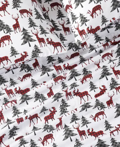Macy's Sanders Holiday Printed Microfiber 4-pc. Sheet Set, Queen In Multi