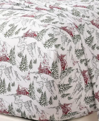 Macy's Sanders Holiday Printed Microfiber 3-pc. Sheet Set, Twin In Multi