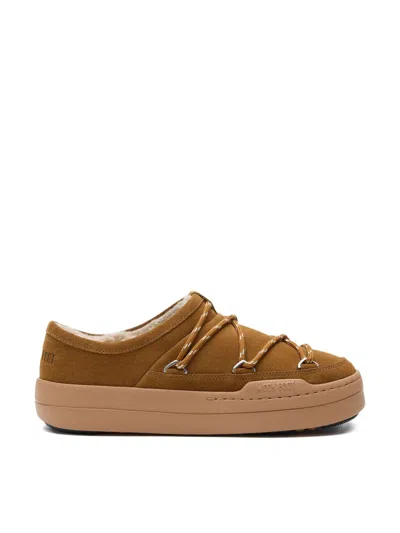 Moon Boot Park Suede Slipper Sneakers In Brown