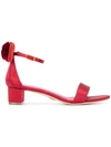 OSCAR TIYE Minnie block heel sandals,SILKSATIN100%