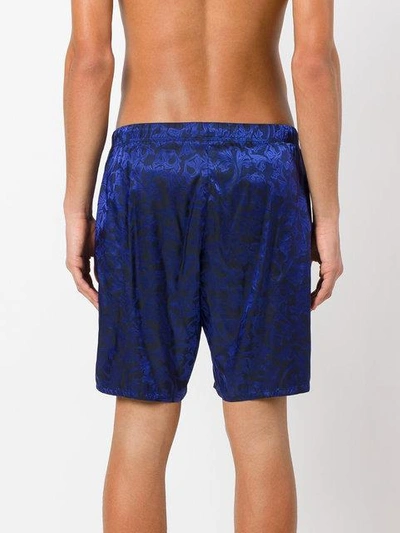 Shop Versace Baroque Embroidered Swimming Shorts