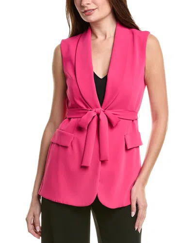 Joseph Ribkoff Shawl-collar Belted Vest In Pink