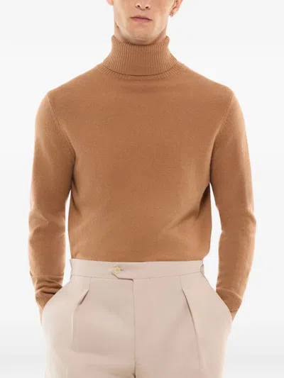 Fursac Gestrickter Rollkragenpullover In Brown
