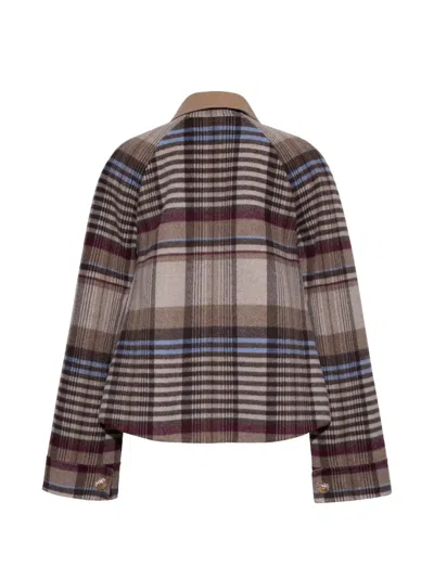 Cara Cara Andrew Plaid-check Jacket In Gray