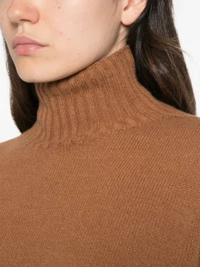 Why Ci Rollkragenpullover Mit Geripptem Saum In Brown