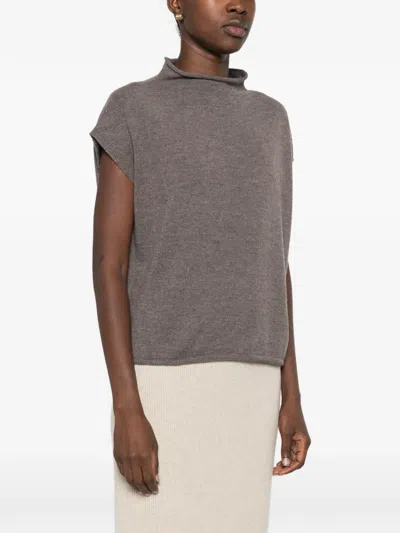 Why Ci Ärmelloser Pullover Mit Rollsaum In Brown