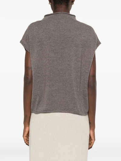 Why Ci Ärmelloser Pullover Mit Rollsaum In Brown