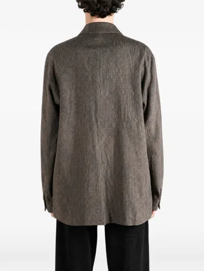 Uma Wang Chevron-pattern Notch-lapels Jacket In Gray